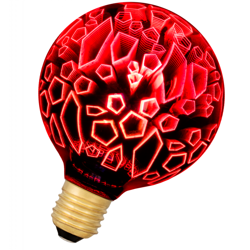 Ampoule LED Magic 3D Ø95 E27 4.5W Rouge